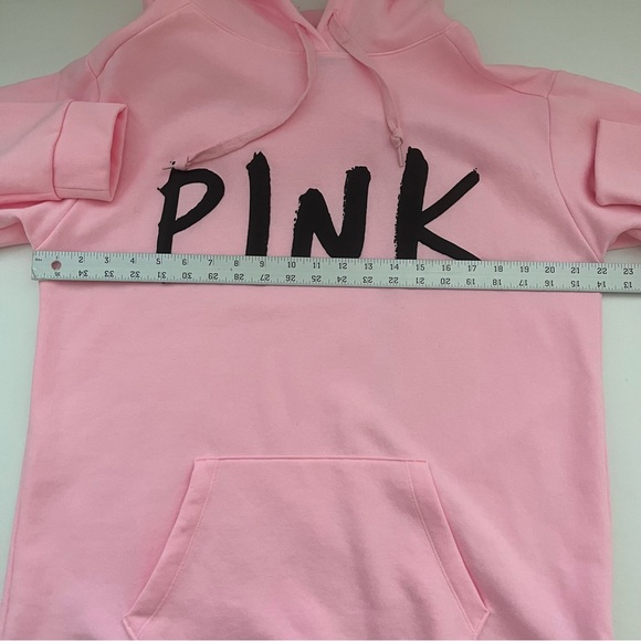 Victoria's Secret Pink Campus Long Sleeve Hoodie Daisy Pink with Black Logo.NWT - Picture 4 of 9